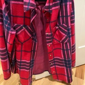 Plaid Red and Blue Women's Jacket